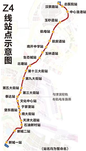 天津滨海轨道z4线消息 最新三站原来在这看看是哪儿